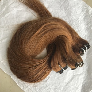 Extensiones de cabello humano indio Virgen sin procesar, n. ° 27, con cutícula, línea recta - Product Image 4
