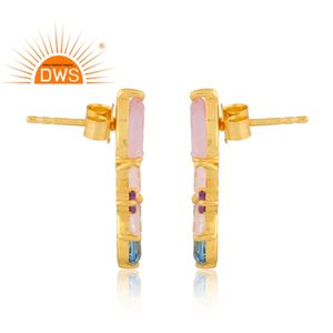 Pendientes colgantes de piedras preciosas naturales de plata de ley de último diseño, fabricante de joyería personalizada - Product Image 3