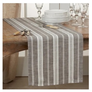 Custom Made Black Red Lattice 100% Organic Cotton Linen Embroidered Wedding Party <b>Dining</b> Attractive <b>Table</b> <b>Runners</b> for Decoration - Product Image 5