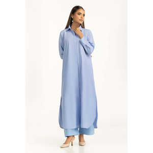 Vestido Camisero Casual Elegante de Tallas Grandes con Botones XS-3XL, Tejido Teñido en Hilo Lavable, Estilo Modesto, Largo hasta la Rodilla o al Suelo, para Ocasiones Diurnas - Product Image 1