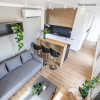 Hoogwaardige prefab modulaire capsule op maat gemaakte ecologische buitenbungalow met 2 slaapkamers, keuken en toilet