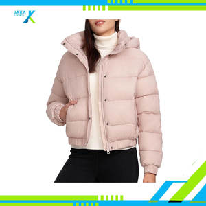 Veste d'hiver courte matelassée légère pour femmes Imperméable Chaude Veste à bulles matelassée en peau de mouton Capuche Vêtement d'extérieur en coton - Product Image 5