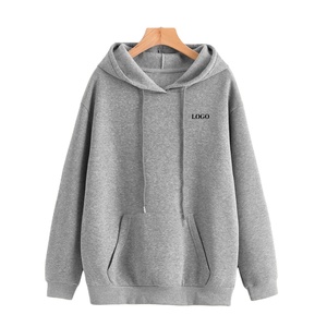 Gran oferta, sudaderas con capucha lisas de gran tamaño de manga larga con hombros descubiertos para mujer, sudadera con cordón elegante para mujer - Product Image 1