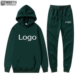 Survêtement de sport pour hommes 100% coton survêtements chemise ensemble court Logo personnalisé poids lourd respirant pour l'hiver deux pièces - Product Image 5