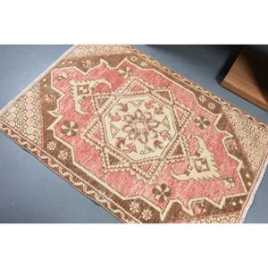 Alfombra clásica de lana roja y marrón, 3,5x5,1 pies, estilo Kilim, área grande, alfombras rectangulares turcas, respaldo de látex para pasillo, 10mm de espesor - Product Image 4