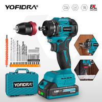 Set Bor Impak Tanpa Kabel Listrik 18V Bertenaga Baterai dengan Motor Tanpa Sikat untuk Kayu, Logam, dan Beton - Portabel, OEM, Dapat Disesuaikan