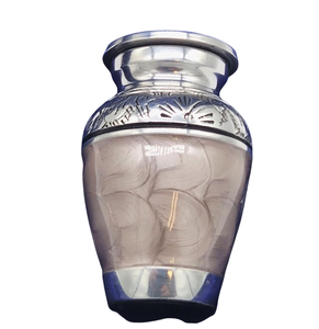 Urne funéraire en aluminium pour cendres humaines, ailes d'ange en perles, urne de souvenir pour cendres humaines - Product Image 1