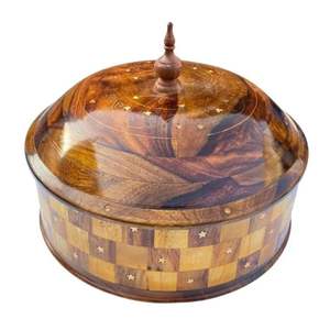 Auténtico contenedor de Roti de madera con artesanía de estilo artesanal hecho de madera ecológica y sostenible - Product Image 6