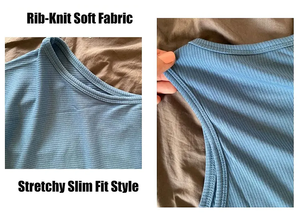 Camiseta sin mangas recortada para mujer al por mayor, ropa de calle sin costuras, camiseta sin mangas informal de punto acanalada elástica para mujer - Product Image 4