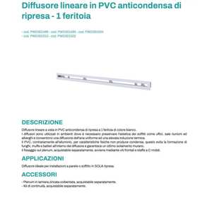 Difusor de Retorno Anticondensación Lineal de PVC Tecnosystemi con 1 Ranura para Sistemas HVAC Domésticos - Product Image 1