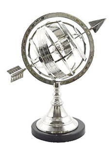 Globo terráqueo de plata para decoración del hogar y la Oficina, artesanía de Metal, armillario personalizado, precio barato - Product Image 4