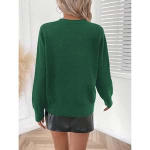 Women's Casual Floral Embroidered Long Sleeve <b>Cardigan</b> Sweater with Letter Design - Product Image 4