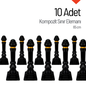 Juego de 10 Bolardos Compuestos de 65 cm, Tipo Elemento de Delimitación - Product Image 2
