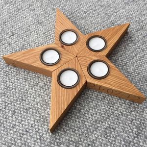 HF Crafts Soporte de vela de tarro de madera de lujo para diseño de interiores de alta gama Logotipo personalizable Velas decorativas de Navidad de bajo costo - Product Image 3