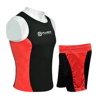 Chalecos de boxeo sin mangas y pantalones cortos de cintura elástica para hombre a precio asequible conjuntos de uniformes ropa deportiva traje de boxeo de 2 piezas Unisex