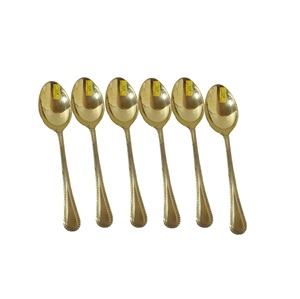 Cuillère en laiton en gros pour la maison Restaurant cuillère couleur or salade cuillère de service pour la fête de mariage porter dîner cuillère utilisation - Product Image 3