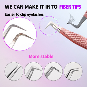 Kit de extensión de pestañas Pinzas de precisión de volumen de acero inoxidable Pinzas de pestañas puntiagudas de viaje para extensión de pestañas - Product Image 4