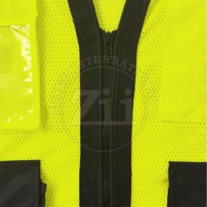 Chaleco reflectante impermeable amarillo de poliéster de alta visibilidad ANSI clase 2, logotipo personalizado para seguridad en la construcción, ropa de seguridad en el trabajo - Product Image 4