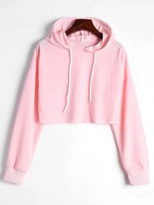 เสื้อฮู้ดครอปผู้หญิงคุณภาพพรีเมียม ผ้าเฟรนช์เทอร์รี่คุณภาพดีที่สุด บริการ OEM เสื้อฮู้ดผู้หญิงทันสมัย เสื้อฮู้ดประดับเพชร - Product Image 2