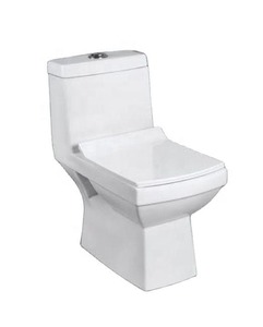 Ensemble de toilette monobloc en céramique moderne Réservoir dissimulé à double chasse monté au sol P-Trap Drainage Salle de bain WC Marché du Moyen-Orient - Product Image 1