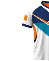 T-shirt de sport pour homme à col en V, blanc, bleu marine, orange, vert sarcelle, imprimé en blocs de couleur, polyester, séchage rapide, respirant, maillot de sport OEM