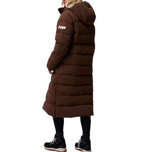 Custom Women Amaze Puff Long Hooded Jacket Thin Lightweight Insulated Waterproof Windproof Winter Warm <b>Quilted</b> OEM Customizable - Product Image 5