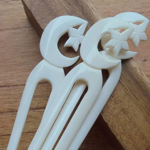 Pasador de Pelo Artesanal Ecológico de Hueso Natural, Moderno y Tradicional, para Moños, Accesorios para el Cabello para Mujeres y Niñas - Product Image 1