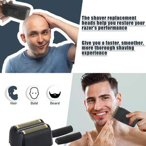 1 Paquete de Repuesto de Alta Resistencia para Afeitadora Eléctrica de Doble/Triple Cuchilla, Barra de Corte de Lámina Dorada, Lavable, Alimentación USB, para Afeitado Facial - Product Image 3