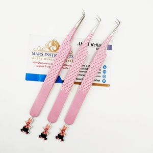 Pinzas de Acero Inoxidable Japonesas para Extensiones de Pestañas, Color Rosa, Pinzas Curvas para Pestañas Bratz Girls - Product Image 2