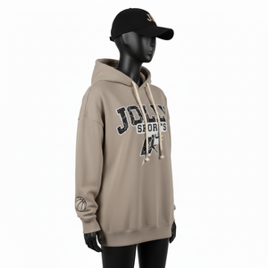 Sweat à capuche oversize pour femme, 320 GSM, coton lourd, polaire en polyester, sensation de chaleur, logo imprimé personnalisé, sweat-shirts basiques pour femme - Product Image 5