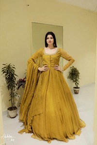 ชุดเดรสยาวแบบ Anarkali ผ้าชีฟอง ดีไซน์ทันสมัย สง่างาม สำหรับผู้หญิง สไตล์ปากีสถาน อินเดีย เหมาะสำหรับงานปาร์ตี้ - Product Image 3