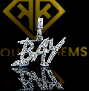 Lettre personnalisée Hip Hop pendentif, pendentif à breloque, hommes Hip Hop pendentif, baie lettre Moissanite pendentif, glace Out Hip Hop bijoux - Product Image 1