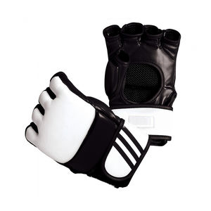 Gants de boxe MMA professionnels personnalisés de haute qualité pour la fermeture conception de demi-doigt évacuant l'humidité-Gants d'entraînement en cuir - Product Image 5