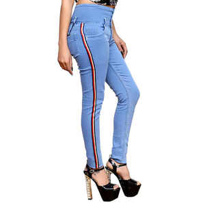 Pantalones vaqueros de pierna recta para mujer de alta calidad, pantalones de pierna ancha informales, diseño frontal plano, transpirables, holgados, servicio OEM de carga - Product Image 3