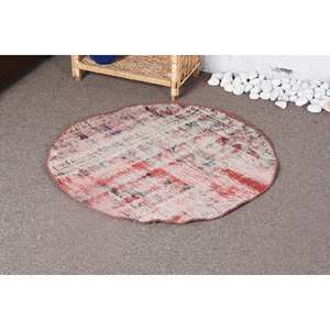 Vintage Turkish Rug <b>Red</b> Traditional Patchwork Large Area 9x12 Oval Wool Material Medium Thickness <b>Latex</b> Backing Eco-Friendly - Product Image 3