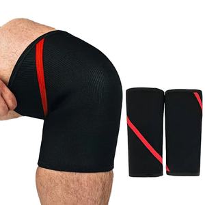 Manchons de genou de fitness personnalisés de haute qualité en nylon spandex 7 mm, durables, anti-UV, à séchage rapide, respirants, antidérapants et élastiques - Product Image 1