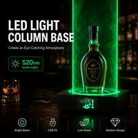 Base d'affichage LED verte avec logo personnalisé, support de projecteur lumineux pour armoire à vin, restaurant et décoration d'événements