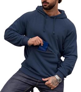 Sweat à capuche de base en coton/polyester pour hommes, Streetwear, graphique personnalisé, décontracté, impression numérique, résistance à l'usure, col à capuche sans ficelles - Product Image 4