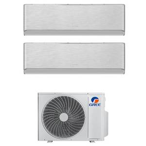 Aire Acondicionado Inverter Dual Split Gree Airy Silver 9000+9000 Watt A++ WiFi R32 GWHD(18)NK6OO de Ahorro de Energía Variable para Uso Doméstico - Product Image 1