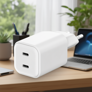 USB Type-C 65W Dual Port GaN Caricabatterie White MA GAN652 EU Single 12V <b>5V</b>/3A 15V/3A 1.5A 2A 6A Fast Charging PPS JP Gift Box - Product Image 3