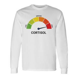 Maglietta a Maniche Lunghe che Mette in Evidenza gli Effetti Salutari degli Alti Livelli di Cortisolo per Articoli Promozionali - Product Image 1