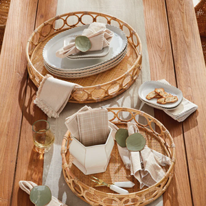 Plateau de service rond en rotin charmant, design intemporel en rotin 100% naturel pour table, décoration intérieure, vente en gros du Vietnam - Product Image 6