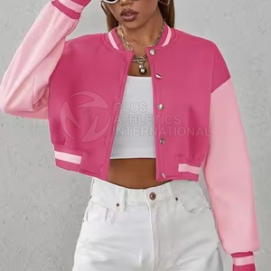 Vêtements décontractés Confortable Crop Top Letterman Vestes Pour Femmes Nouveau Meilleur Design Crop Top Letterman Vestes Pour Vente En Ligne - Product Image 6