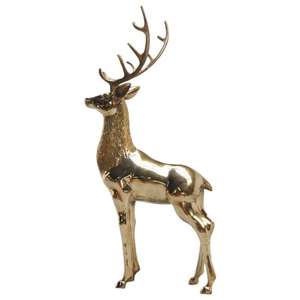 Sculpture de renne de luxe artisanat en métal de qualité supérieure Figurine de cerf doré à la main fournitures de décoration d'événement de mariage - Product Image 2