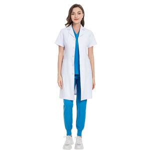 Blouse de laboratoire blanche anti-poussière de haute qualité pour femmes Logo individuel Tailles personnalisées Couleurs Ensemble de gommages en gros pour les médecins Saison d'hiver - Product Image 5