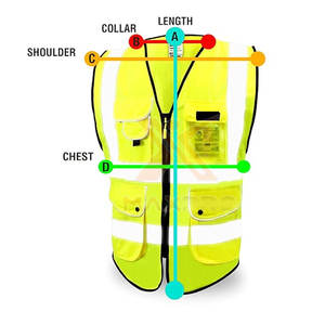 เสื้อกั๊กสะท้อนแสงเพื่อความปลอดภัย ผลิตในปากีสถาน รับทำโลโก้ตามสั่ง เสื้อกั๊กสะท้อนแสงเพื่อความปลอดภัย ขายดี - Product Image 2