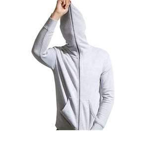 Vêtements personnalisés, sweat-shirts à capuche avec fermeture éclair, sweat-shirts classiques à fermeture éclair pour hommes, 100% coton molletonné, 400 GSM, gris chiné, sweat-shirt streetwear - Product Image 2