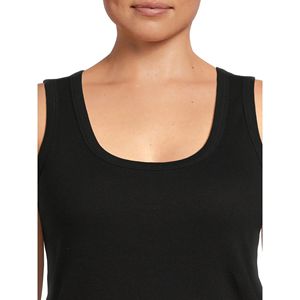 Casual <b>Women's</b> Plus Sizes <b>Black</b> Ribbed Cotton/Polyester Eco-Friendly Quick Dry Breathable Sleeveless Gym <b>Tank</b> <b>Top</b> O-Neck for - Product Image 4