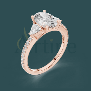 Conjunto de anillo de novia elegante de 18K | Anillo de boda de compromiso - Product Image 1