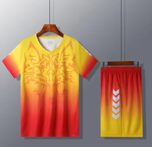 Nouveau design demi manches 100% polyester respirant maillot de football pas cher uniformes de l'équipe de football adultes kits de football ensembles complets - Product Image 3